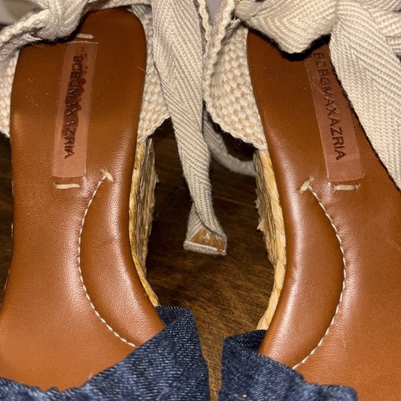 BCBGMAXAZRIA Denim Wedge Ankle Lace Sandals - Picture 4 of 8